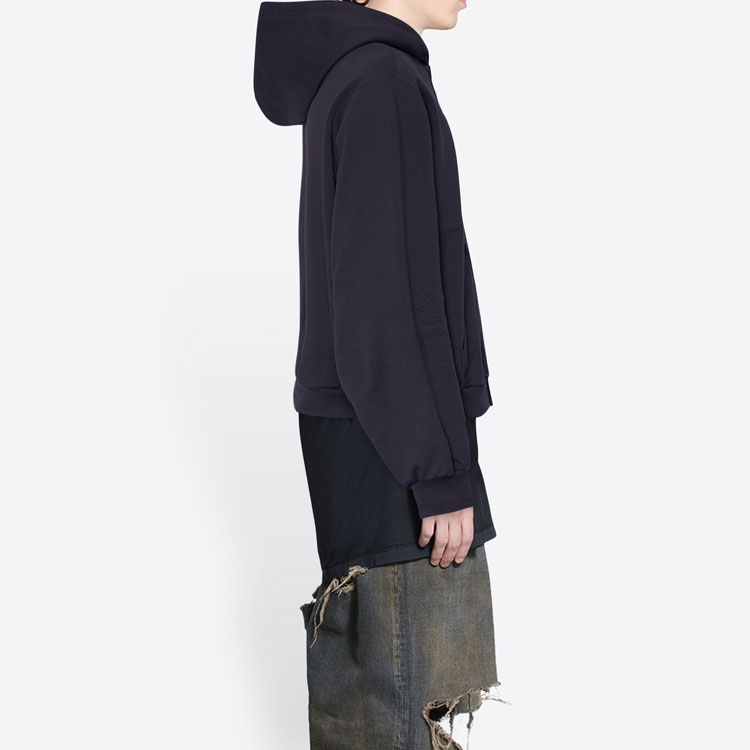 Details for Balenciaga SS22 破壞風拉鍊衛衣 黑色 標準版型 697949TMVC21151