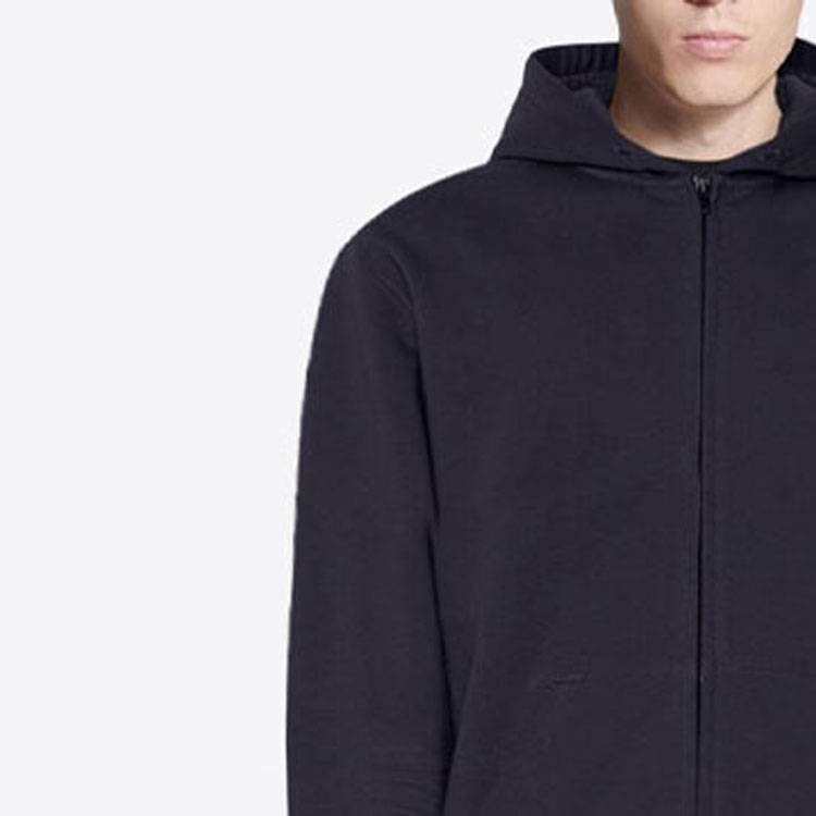 Sizing Balenciaga SS22 破壞風拉鍊衛衣 黑色 標準版型 697949TMVC21151