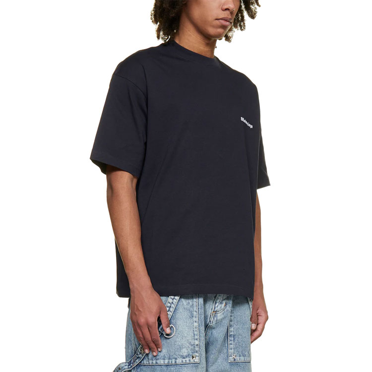 Balenciaga SS22 Embroidered Logo Oversized  Navy T-Shirt. 612966TJV873967 圖 6