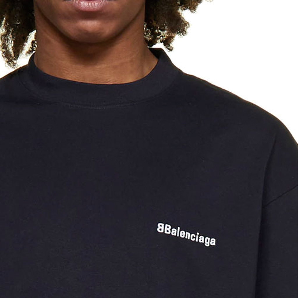 Balenciaga SS22 Embroidered Logo Oversized  Navy T-Shirt. 612966TJV873967 圖 7