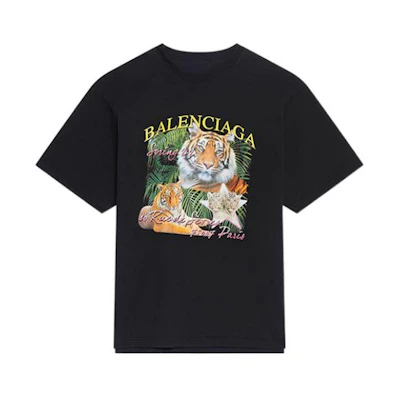 Balenciaga SS22 FBI Graphic Printed Black Double-Sided T-Shirt Men 681467TLVM54084