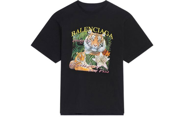 Order Balenciaga SS22 FBI Graphic Printed Black Double-Sided T-Shirt Men 681467TLVM54084
