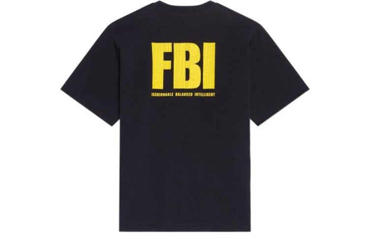 Lookbook Balenciaga SS22 FBI Graphic Printed Black Double-Sided T-Shirt Men 681467TLVM54084