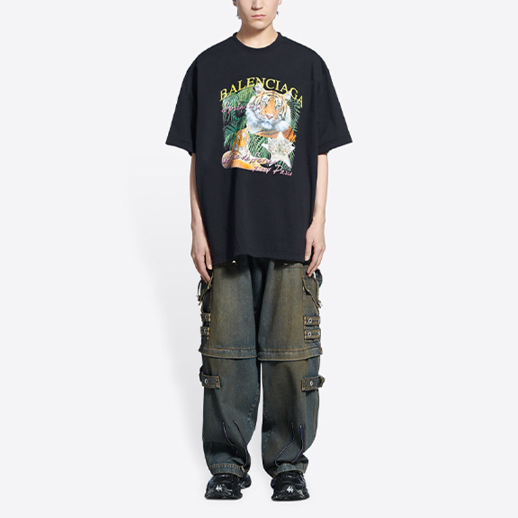 Purchase Balenciaga SS22 FBI Graphic Printed Black Double-Sided T-Shirt Men 681467TLVM54084