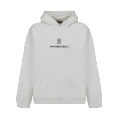 Balenciaga SS22 Front Logo Print Sweatshirt White Loose Fit. 674986TLVF89016