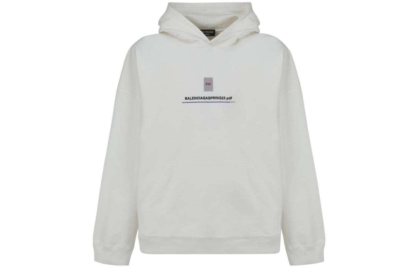 Order Balenciaga SS22 Front Logo Print Sweatshirt White  Loose Fit. 674986TLVF89016