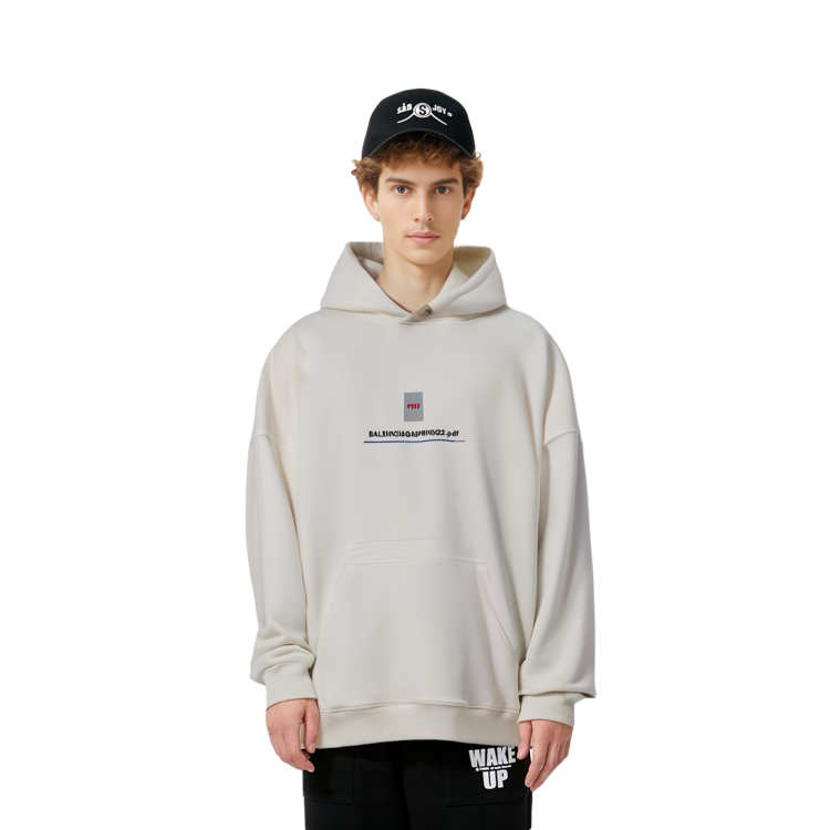 Details for Balenciaga SS22 Front Logo Print Sweatshirt White  Loose Fit. 674986TLVF89016