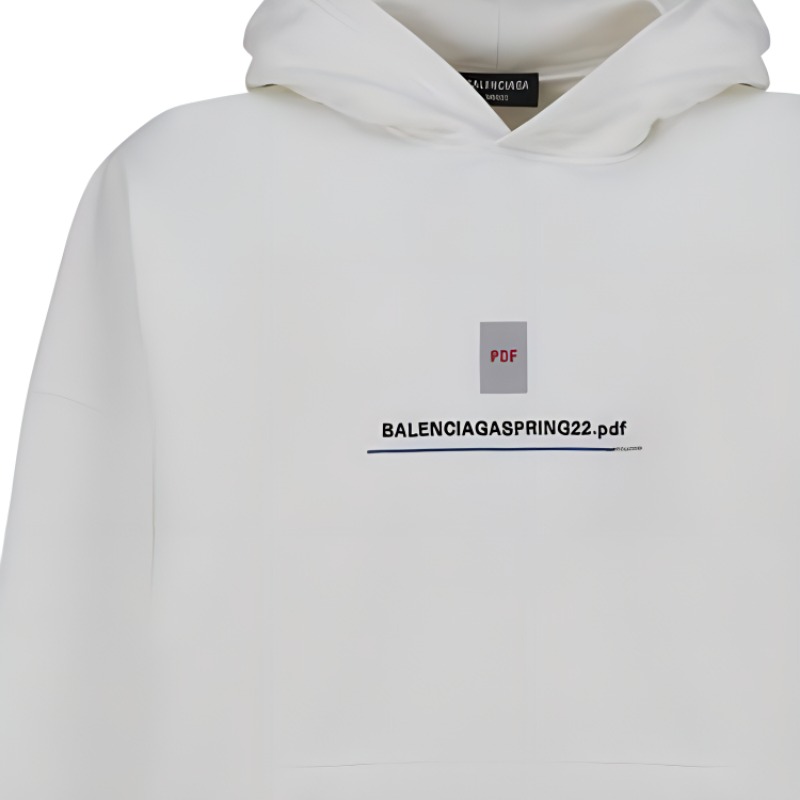 Sizing Balenciaga SS22 Front Logo Print Sweatshirt White  Loose Fit. 674986TLVF89016