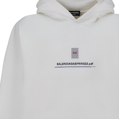 Balenciaga SS22 Front Logo Print Sweatshirt White Loose Fit. 674986TLVF89016 Sizing Balenciaga SS22 Front Logo Print Sweatshirt White Loose Fit. 674986TLVF89016