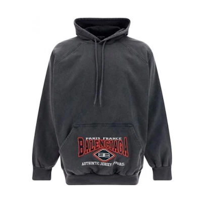 Balenciaga SS22 Gradient Logo Embroidered Hoodie Unisex - Gray 697879TMVB11000