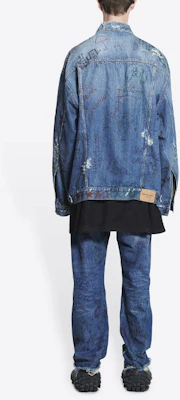 巴黎世家 SS22 涂鸦印花牛仔外套 蓝色 694503TBP484455 Purchase 巴黎世家 SS22 涂鸦印花牛仔外套 蓝色 694503TBP484455