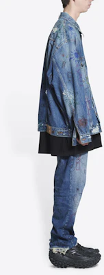 巴黎世家 SS22 涂鸦印花牛仔外套 蓝色 694503TBP484455 Details for 巴黎世家 SS22 涂鸦印花牛仔外套 蓝色 694503TBP484455