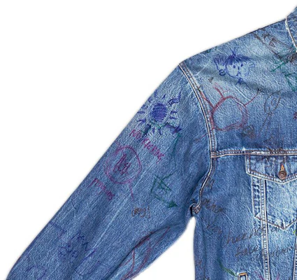 巴黎世家 SS22 涂鸦印花牛仔外套 蓝色 694503TBP484455 Sizing 巴黎世家 SS22 涂鸦印花牛仔外套 蓝色 694503TBP484455