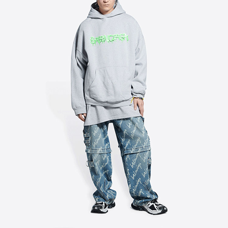 Balenciaga SS22 Grey Slime Fleece Pullover Sweatshirt Men 674986TLVF21203 圖 4
