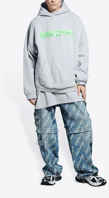 巴黎世家 SS22 灰色黏液抓绒套头衫男款 674986TLVF21203 Shop 巴黎世家 SS22 灰色黏液抓绒套头衫男款 674986TLVF21203