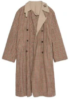 Balenciaga SS22 Houndstooth Print Long Sleeve Trench Coat Brown . 681169TLU239378 Balenciaga SS22 Houndstooth Print Long Sleeve Trench Coat Brown . 681169TLU239378
