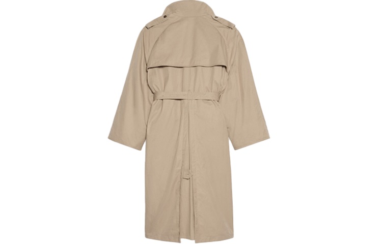 Lookbook 巴黎世家 SS22 千鸟格印花棕色长袖风衣。 681169TLU239378