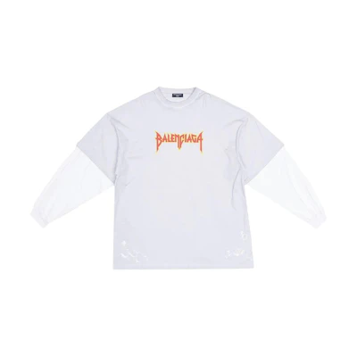Balenciaga SS22 Letter Logo Print Crewneck Loose Fit T-Shirt Grey 698089TMV889012
