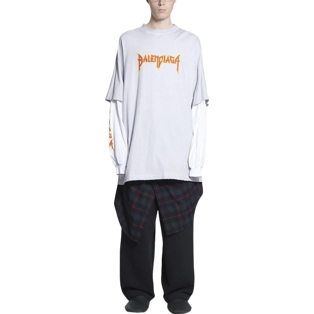 Balenciaga SS22 Letter Logo Print Crewneck Loose Fit T-Shirt Grey 698089TMV889012 圖 3