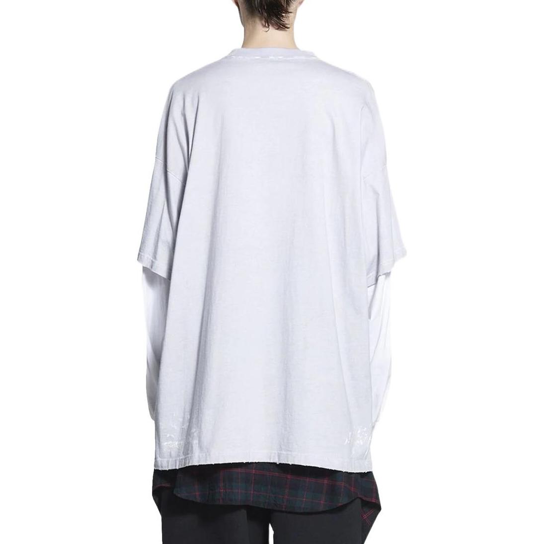 Balenciaga SS22 Letter Logo Print Crewneck Loose Fit T-Shirt Grey 698089TMV889012 圖 4