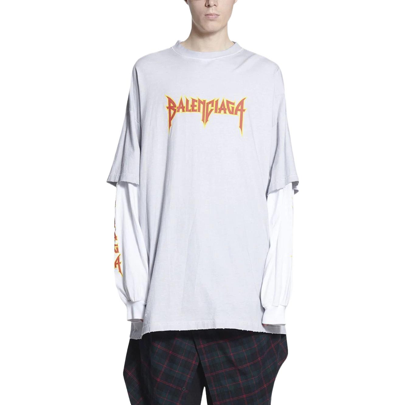 Balenciaga SS22 Letter Logo Print Crewneck Loose Fit T-Shirt Grey 698089TMV889012 圖 5