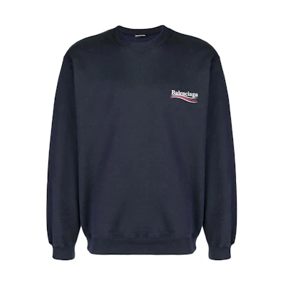 Balenciaga SS22 Letter Logo Print Navy Blue Long Sleeve Sweatshirt 508271TYK924128