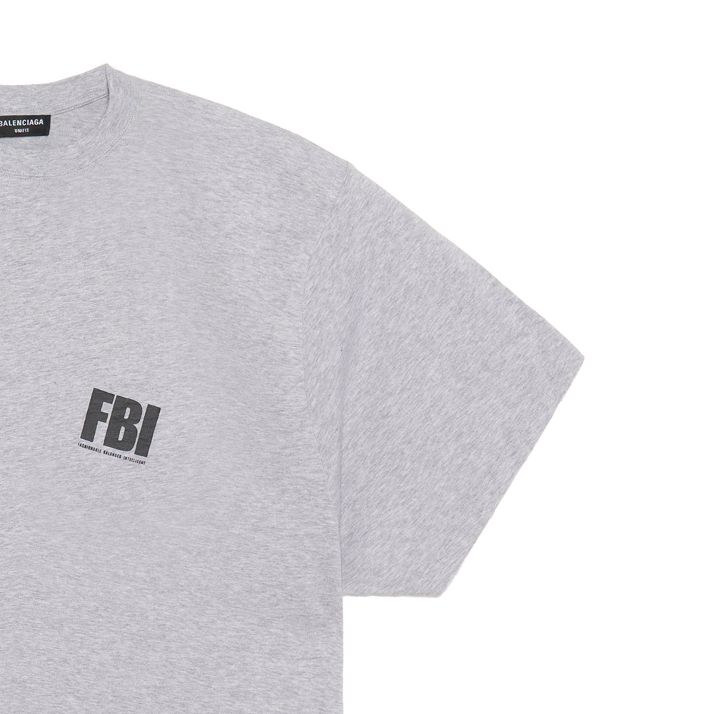 Details for Balenciaga SS22 字母印花灰色圓領休閒短袖T恤 男款 681314TLVG91380