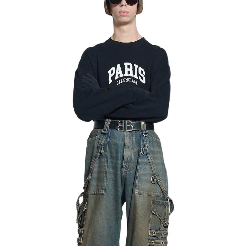 Balenciaga SS22 Letter Print Pullover Hoodie Unisex Black. 676629TLVL81070 圖 4