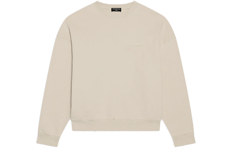 Balenciaga SS22 LNY Tiger Logo Embroidered Crewneck Sweatshirt Beige 676629TLVN79661