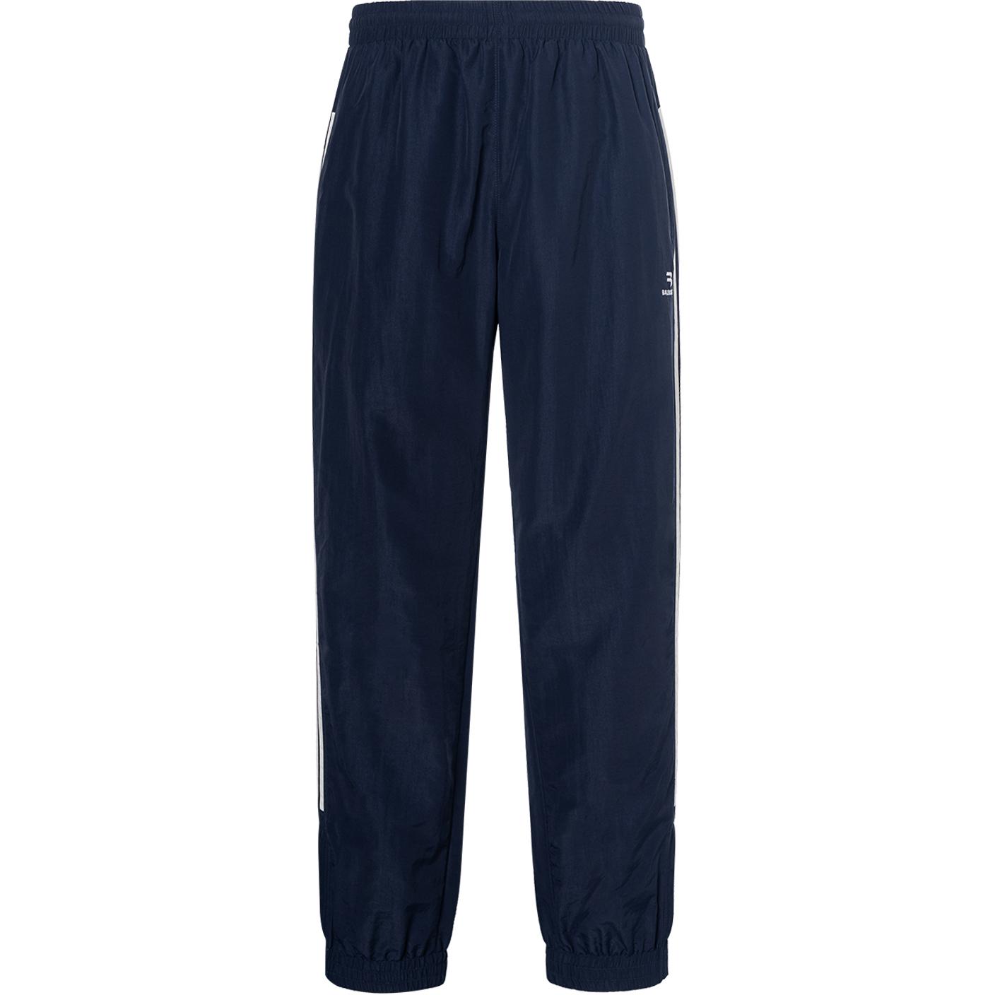 Balenciaga SS22 Logo Colorblock Straight-Fit Track Pants Men Navy Blue. 681254TKO484063