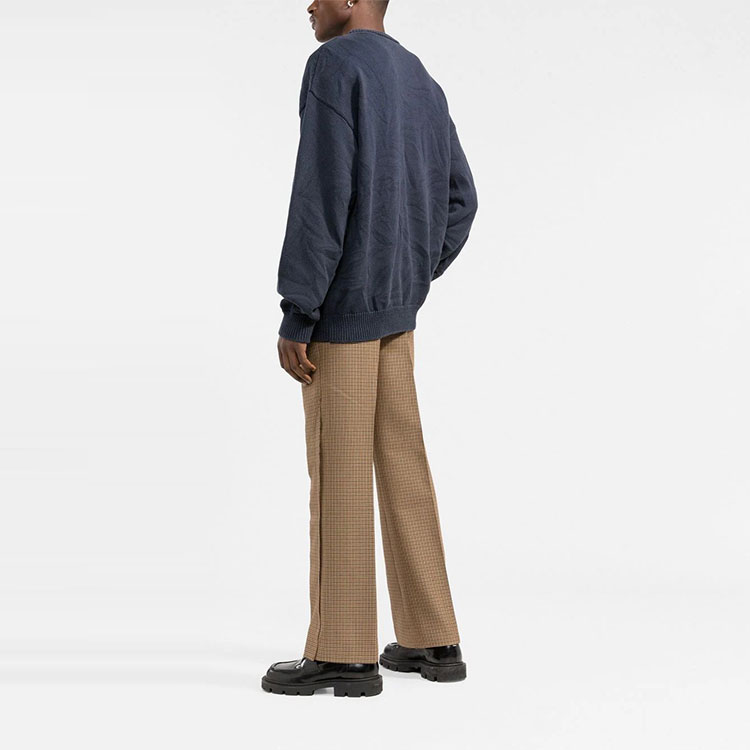 Details for Balenciaga SS22 Logo Crewneck Pullover Sweater Blue 696226T32394640