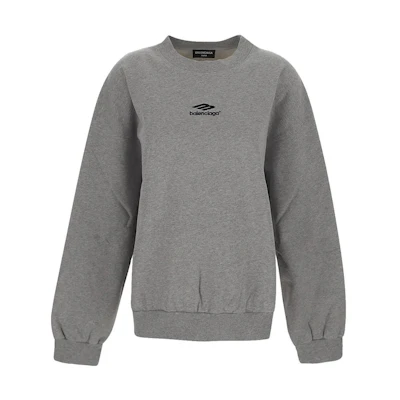 Balenciaga SS22 Logo Embroidered Crewneck Sweatshirt Unisex - Gray 697869TMVA61663