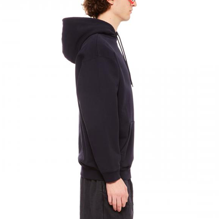 Details for Balenciaga SS22 Logo Embroidered Hoodie Navy Blue Regular Fit Menswear. 570811TKVB53967