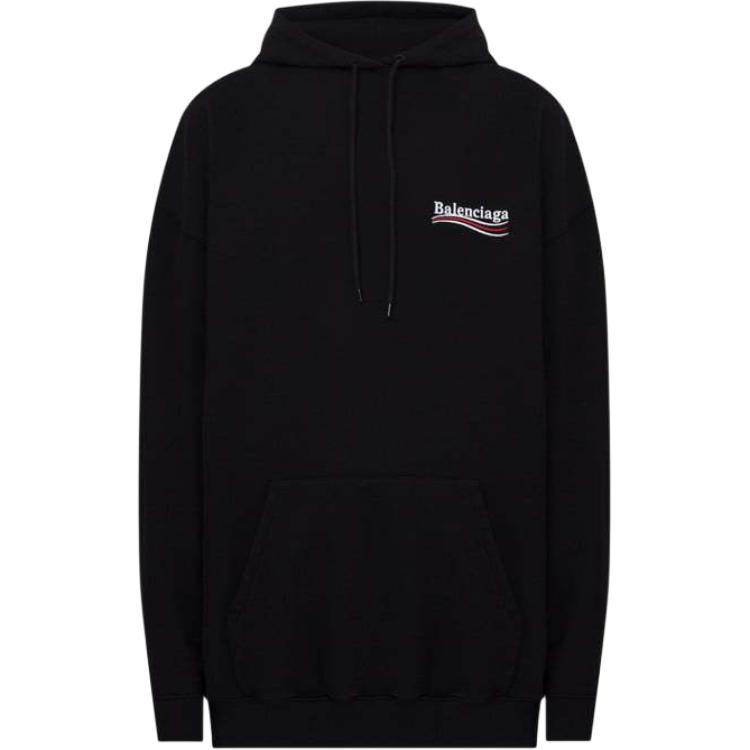 Balenciaga SS22 Logo Hoodie Pullover Mens Black Long Sleeve. 578135TKVI91070