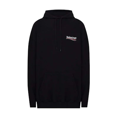 Balenciaga SS22 Logo Hoodie Pullover Mens Black Long Sleeve. 578135TKVI91070