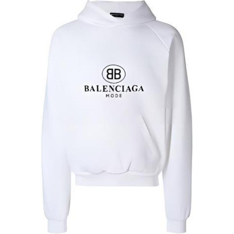 Buy Balenciaga SS22 白色標誌連帽衫 常規版型套頭運動衫 508118TYK849000