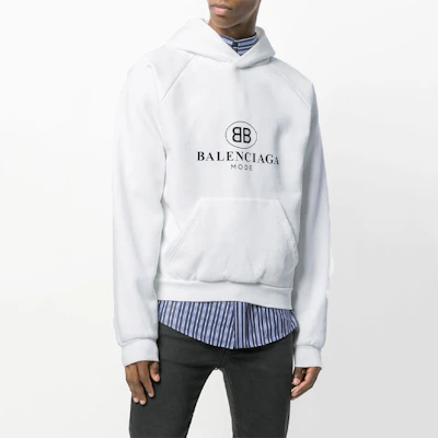 Balenciaga SS22 白色標誌連帽衫 常規版型套頭運動衫 508118TYK849000 Shop Balenciaga SS22 白色標誌連帽衫 常規版型套頭運動衫 508118TYK849000
