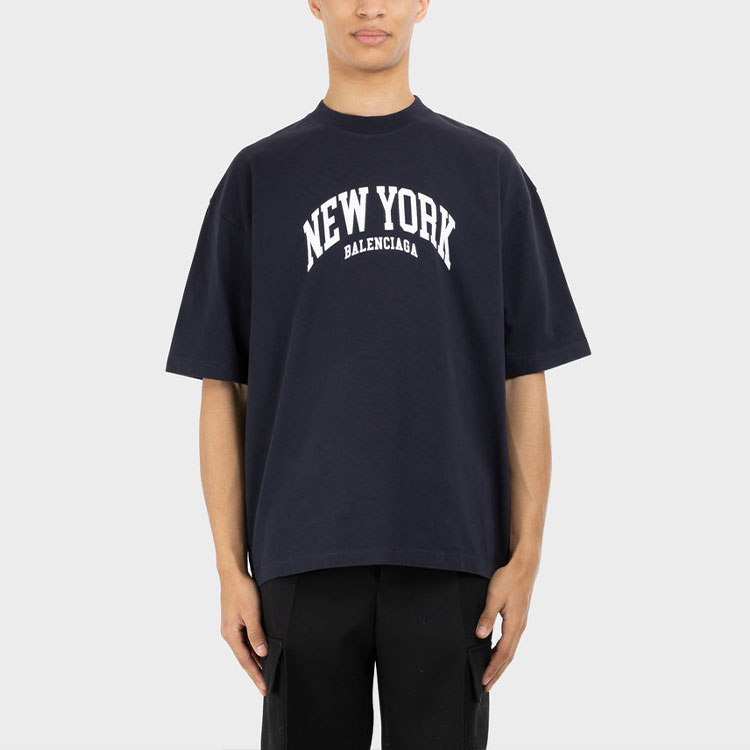 Balenciaga SS22 Logo Print  Navy Blue Regular Fit T-Shirt. 612966TLVM23967 圖 5