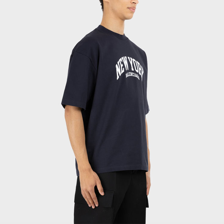 Balenciaga SS22 Logo Print  Navy Blue Regular Fit T-Shirt. 612966TLVM23967 圖 7