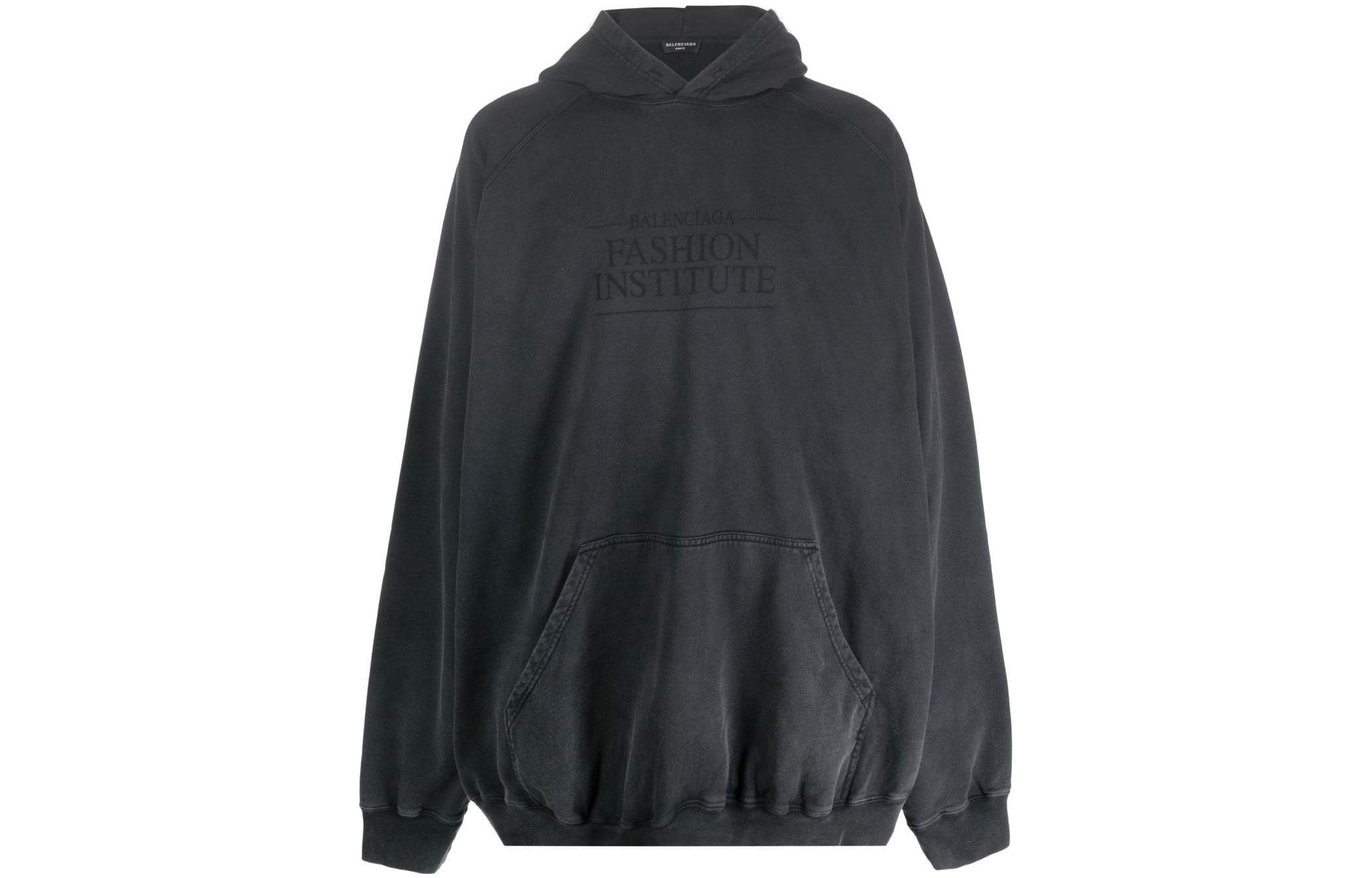 Balenciaga SS22 Logo Print Black Oversized Sweatshirt Mens. 697879TMVK18190