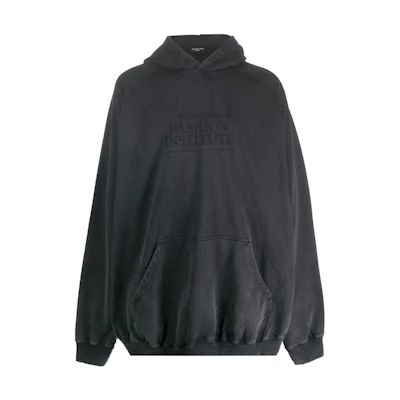 Balenciaga SS22 Logo Print Black Oversized Sweatshirt Mens. 697879TMVK18190