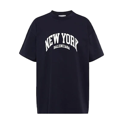 Balenciaga SS22 Logo Print Crewneck T-Shirt Black Regular Fit. 612965TLVM23967