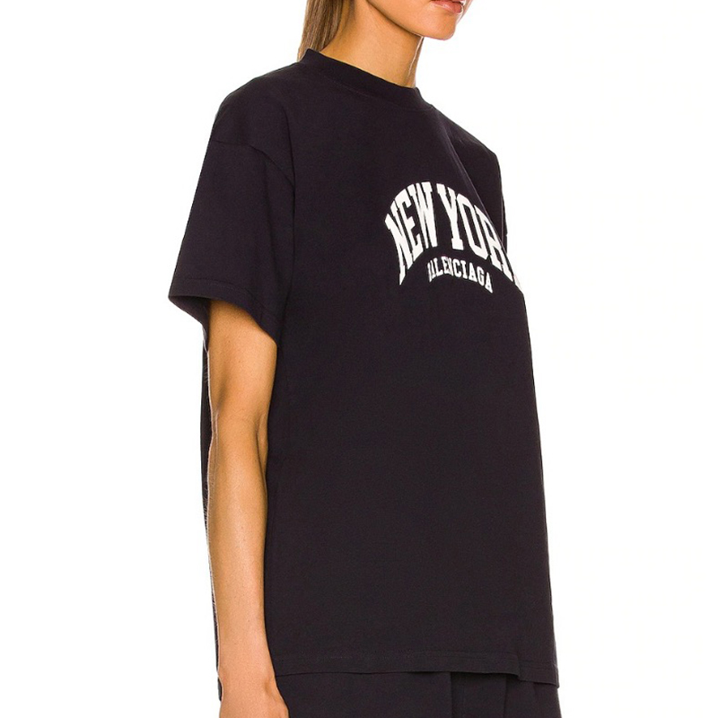 Balenciaga SS22 Logo Print Crewneck T-Shirt Black  Regular Fit. 612965TLVM23967 圖 5