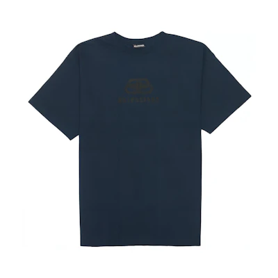 Balenciaga SS22 Logo Print Crewneck T-Shirt Men’s Blue Black. 583214TFV658060