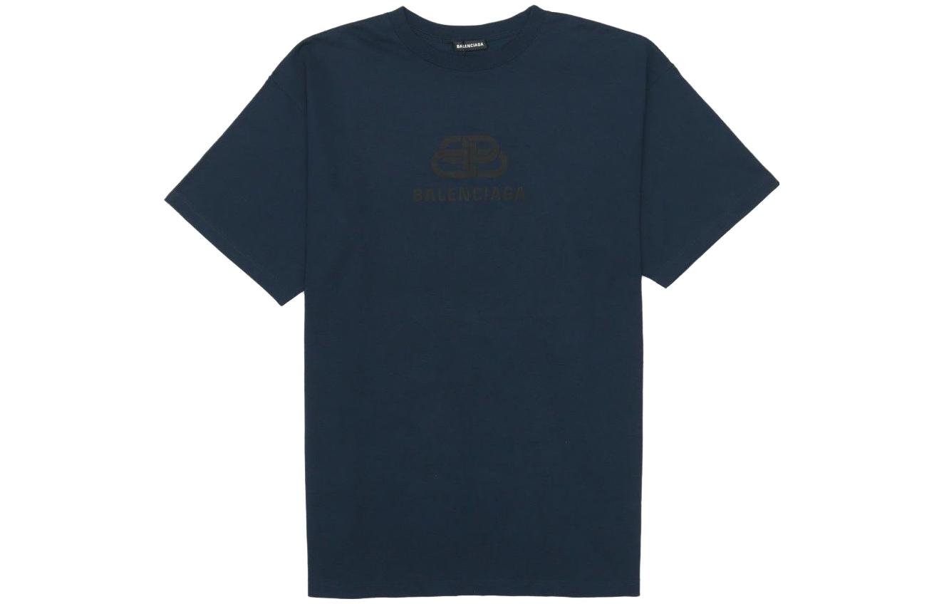 Balenciaga SS22 Logo Print Crewneck T-Shirt Men’s Blue Black. 583214TFV658060 圖 2