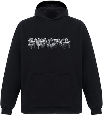Balenciaga SS22 Hoodie Logo Print Fleece Hitam Pria Loose Fit. 674986TLVF21069 Buy Balenciaga SS22 Hoodie Logo Print Fleece Hitam Pria Loose Fit. 674986TLVF21069