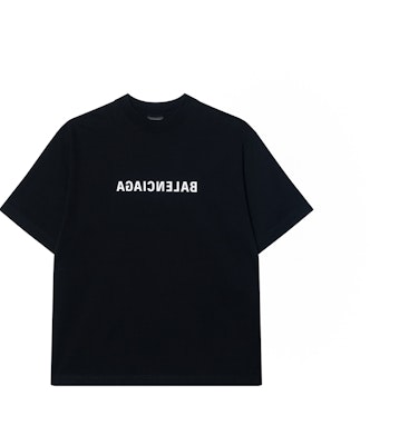 Balenciaga SS22 Baju T-shirt Hitam Unisex Cetak Logo Oversized. 612966TNVR21070 Buy Balenciaga SS22 Baju T-shirt Hitam Unisex Cetak Logo Oversized. 612966TNVR21070