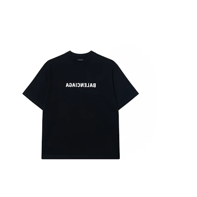 Balenciaga SS22 Logo Print Oversized Black Unisex T-Shirt. 612966TNVR21070