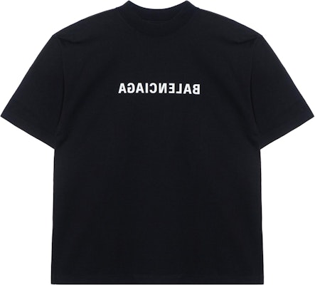Balenciaga SS22 Baju T-shirt Hitam Unisex Cetak Logo Oversized. 612966TNVR21070 Order Balenciaga SS22 Baju T-shirt Hitam Unisex Cetak Logo Oversized. 612966TNVR21070
