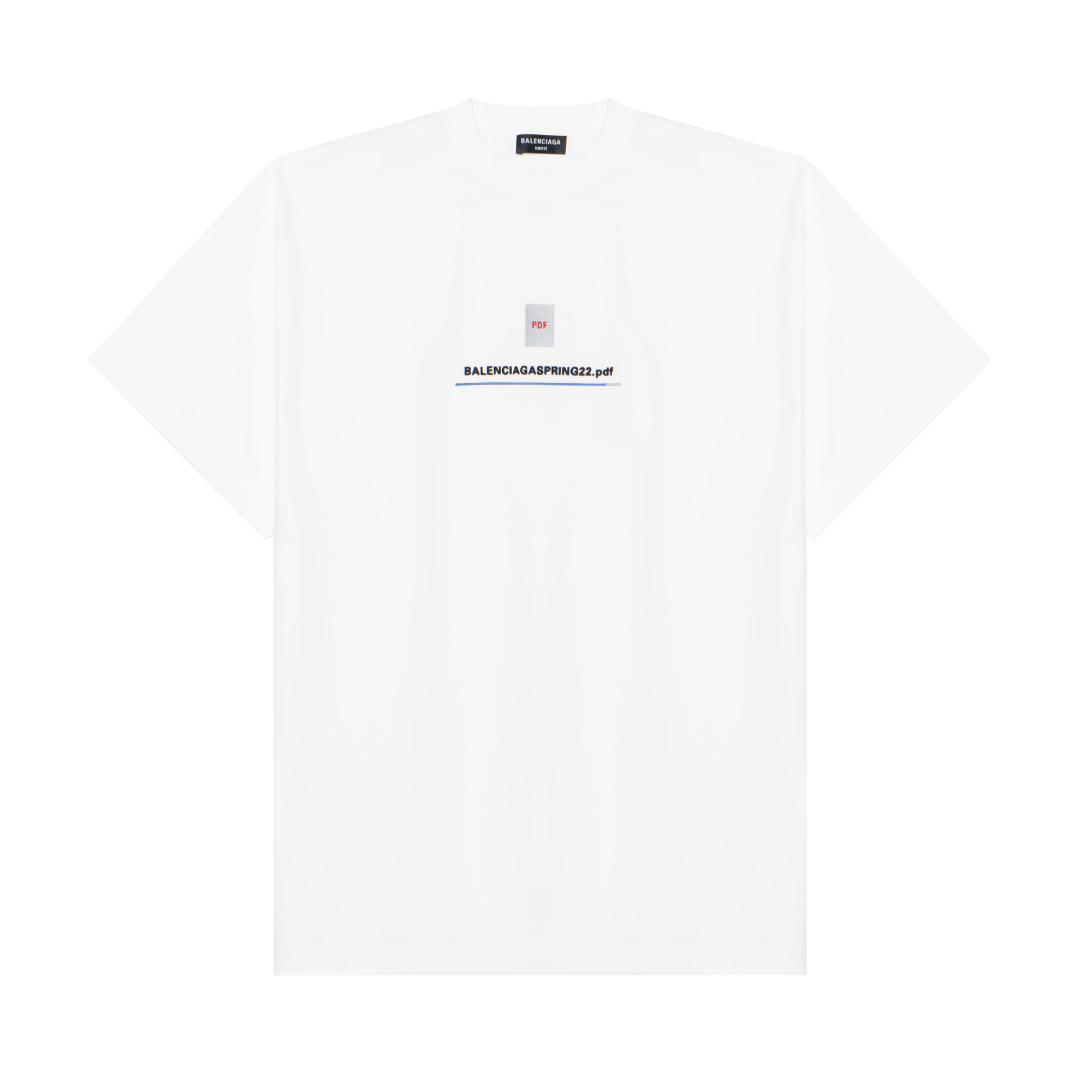 Balenciaga SS22 Logo Print Oversized White T-Shirt for Men. 676589TLVF79016
